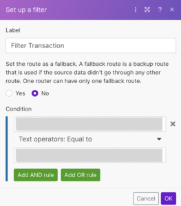 filters, filter transactions, Make transaction, Make